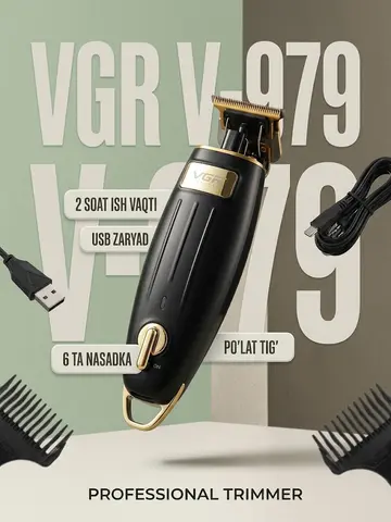 VGR V-979 Soch kesish mashinasi: USB, 2 soat ishlaydi