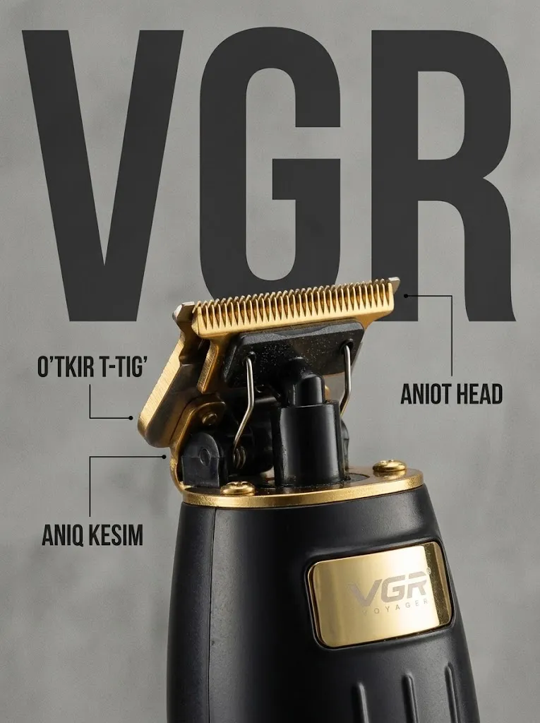 VGR V-979 Soch kesish mashinasi: USB, 2 soat ishlaydi