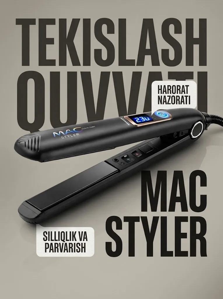 M·A·C STYLER MC-5598F Keratin terapiyali LED displeyli soch tekislagich