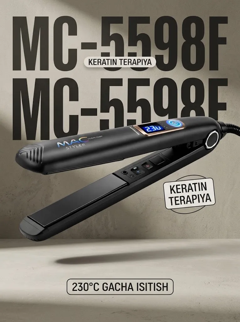 M·A·C STYLER MC-5598F Keratin terapiyali LED displeyli soch tekislagich