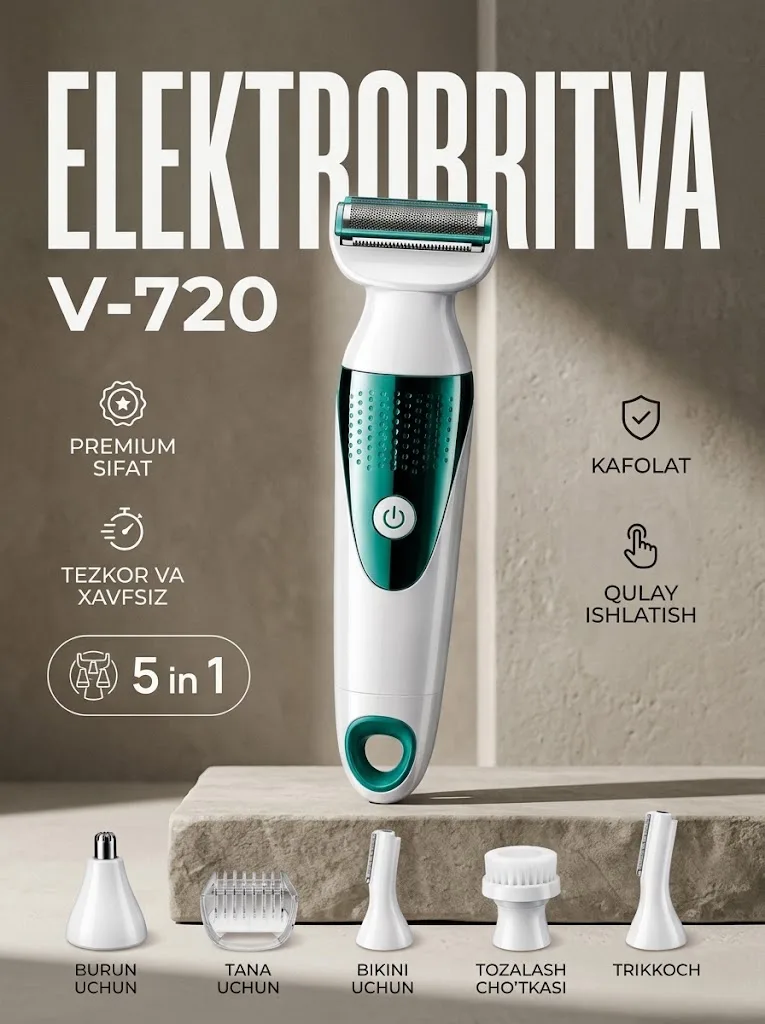 VGR V-720 Ayollar Elektr Ustarasi 5v1 Bikini uchun, 60 daqiqa Ishlash - 2