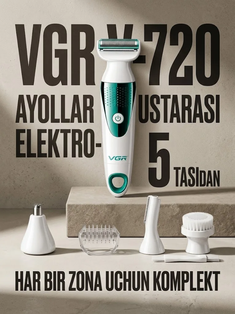 VGR V-720 Ayollar Elektr Ustarasi 5v1 Bikini uchun, 60 daqiqa Ishlash - 5