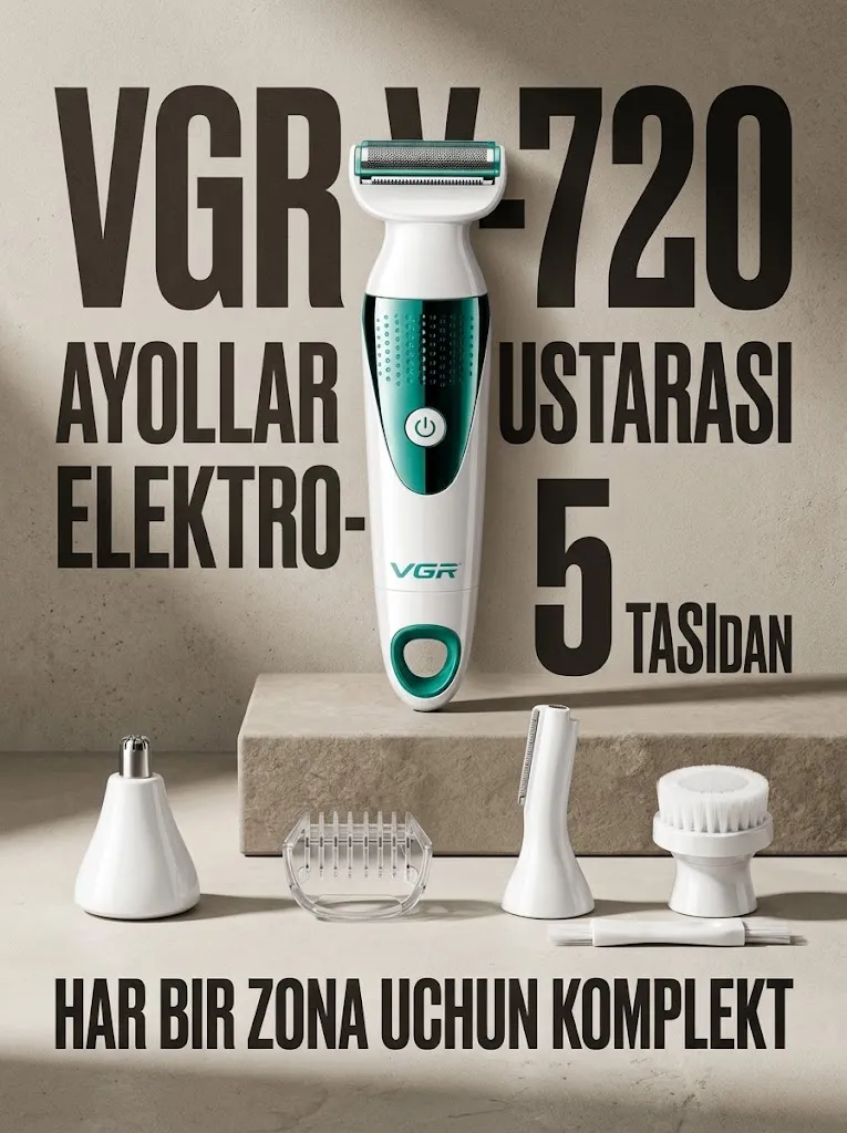 VGR V-720 Ayollar Elektr Ustarasi 5v1 Bikini uchun, 60 daqiqa Ishlash