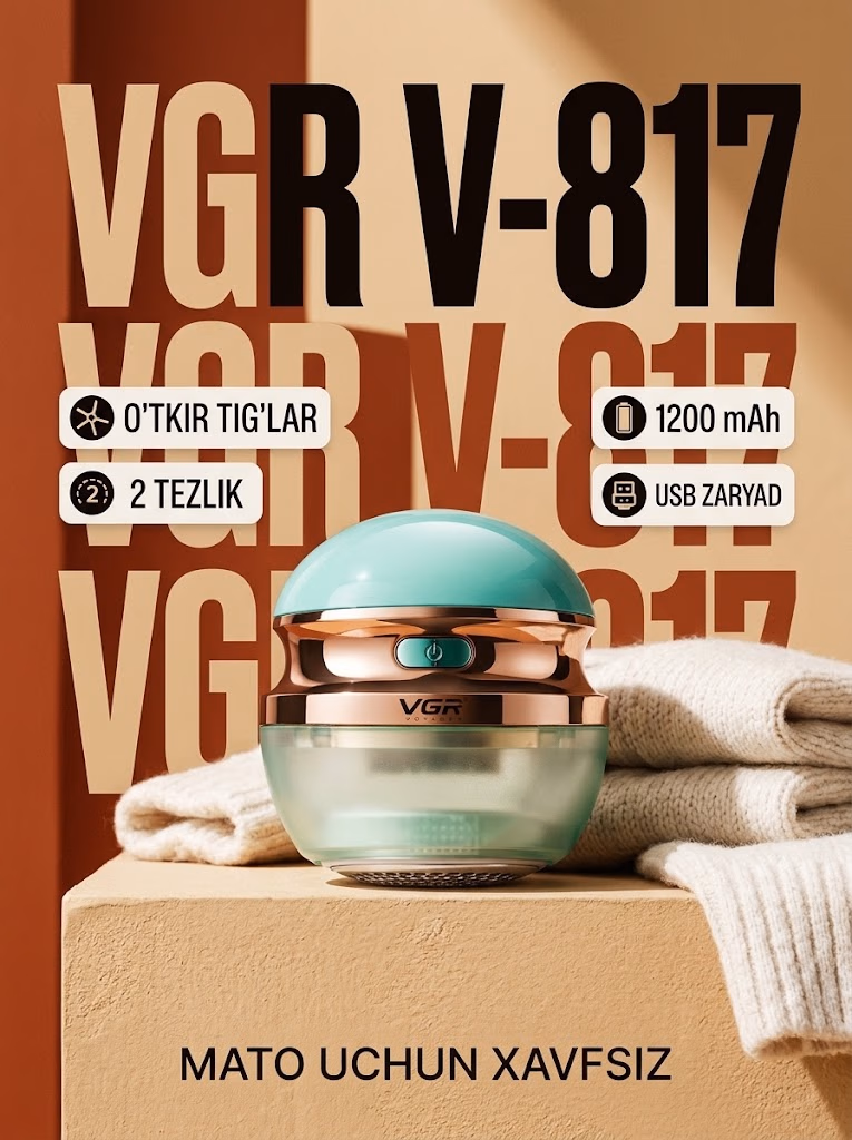 VGR V-817 Akkuikli tikcha tozalash mashinkasi, zanglamas po'latli pichoqlar