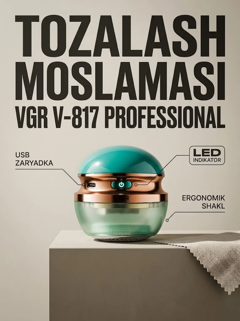 VGR V-817 Akkuikli tikcha tozalash mashinkasi, zanglamas po'latli pichoqlar - 4