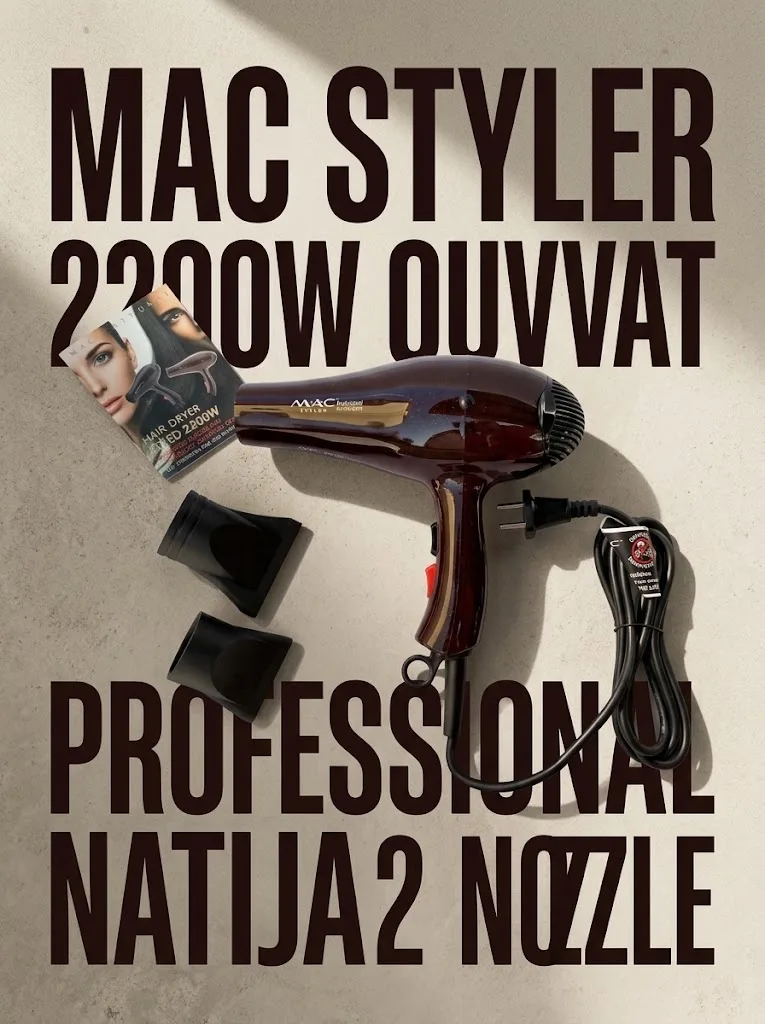 M·A·C STYLER MC-8877 Fen, keramikali qoplama, 2200 W katta quvvat - 5
