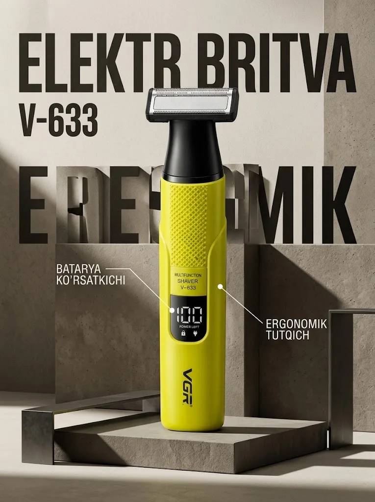 VGR V-633 электробритва, триммер 3в1, USB - 4