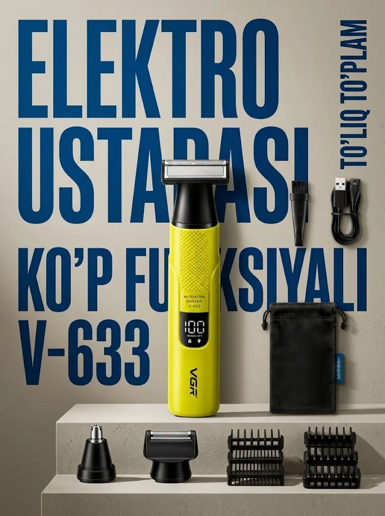 VGR V-633 elektr ustara, 3-in-1 trimmer, USB
