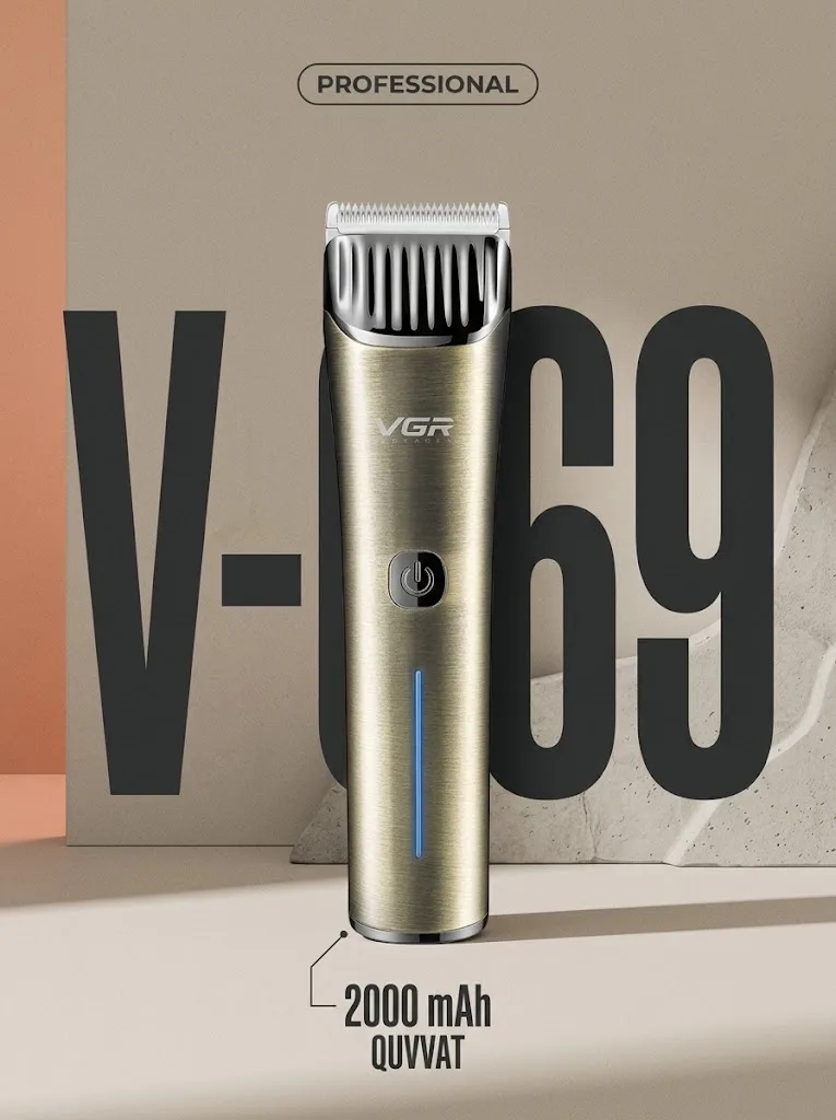 VGR V-669 проф триммер для волос, керамика, 2000mAh - 2