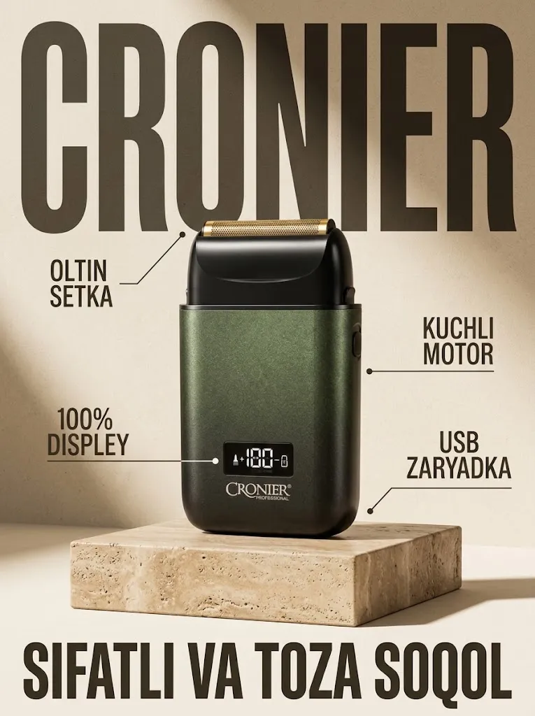 Cronier CR 9830 Professional Soqol Mashinasi, Oltin Tarmoq