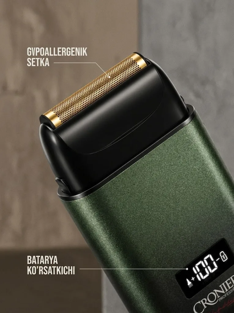 Cronier CR 9830 Профессиональный Электробрить, Золотая Сетка - 4