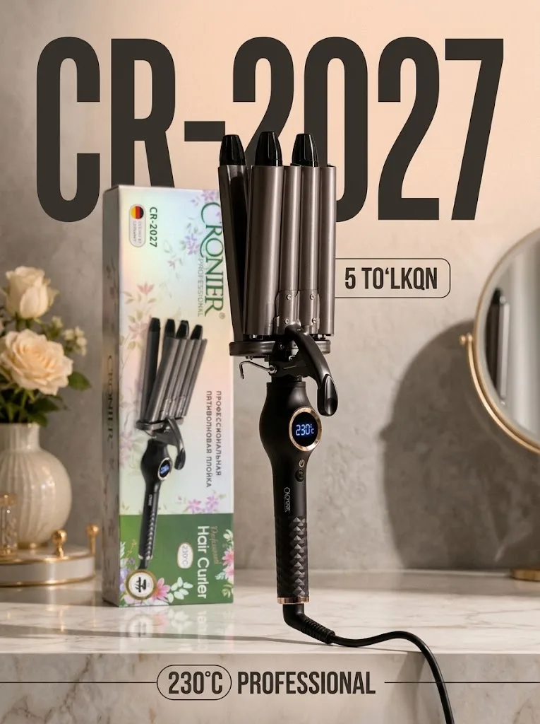 Cronier CR-2027 Профессиональная 5-волновая плойка, 230°C - 3