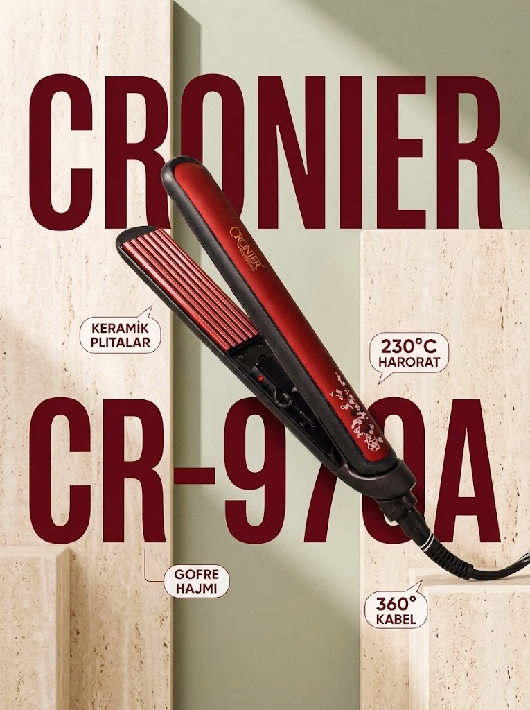 Cronier CR-970A Karamikali Soch Turmaklash Qisqichlari 220V