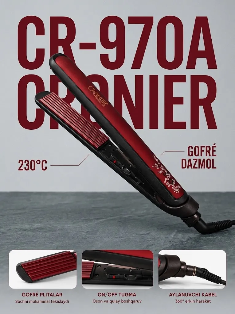 Cronier CR-970A Karamikali Soch Turmaklash Qisqichlari 220V