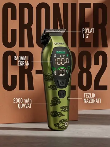 Cronier CR-1282 Soch mashinkasi: Zanglamas po'lat, 2000 mAh Li-Ion, Yashil