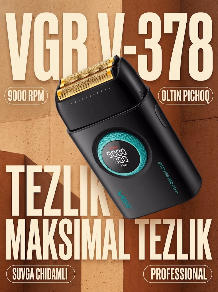 VGR V-378 Soqol olish mashinasi, oltin qoplama pichoq, yuqori tezlik