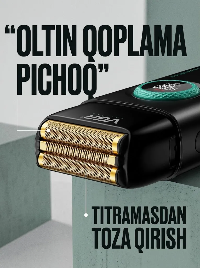 VGR V-378 Soqol olish mashinasi, oltin qoplama pichoq, yuqori tezlik