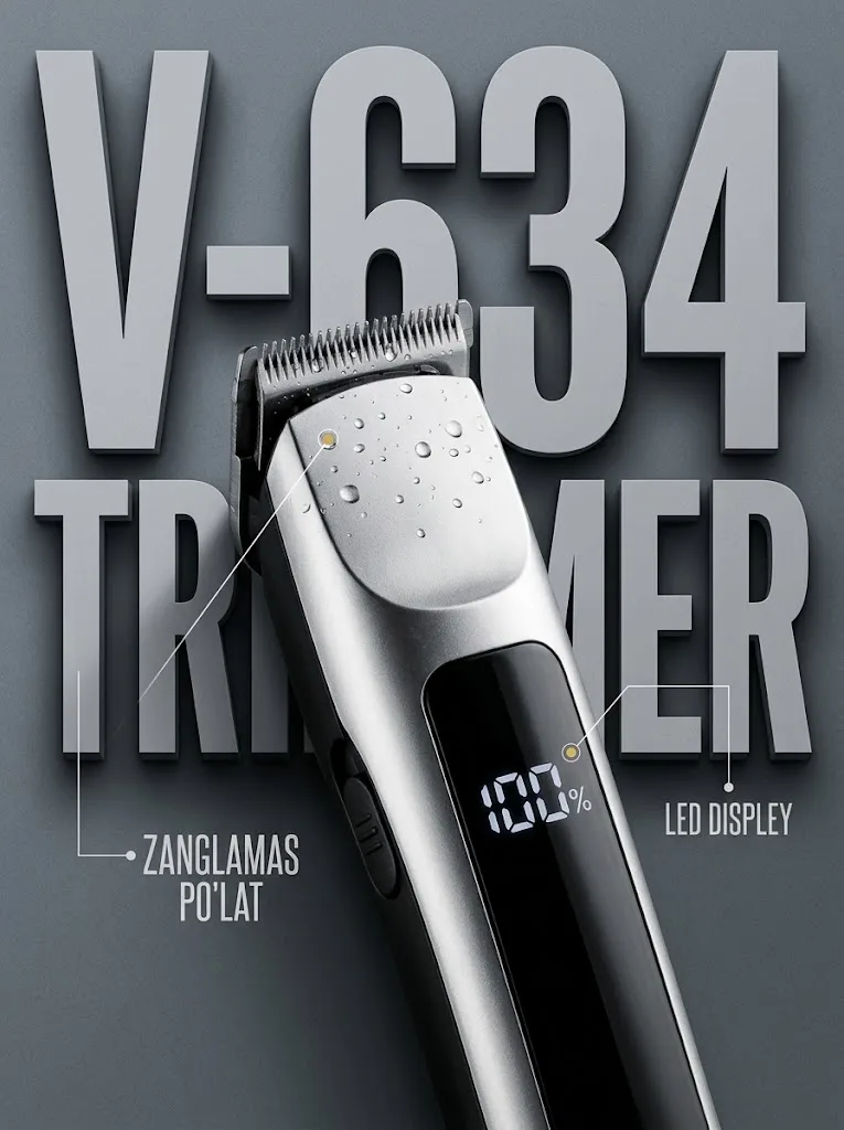 VGR V-634 4v1 trimmer, suv o'tkazmaydigan, 120 daqiqa ishlash vaqtli