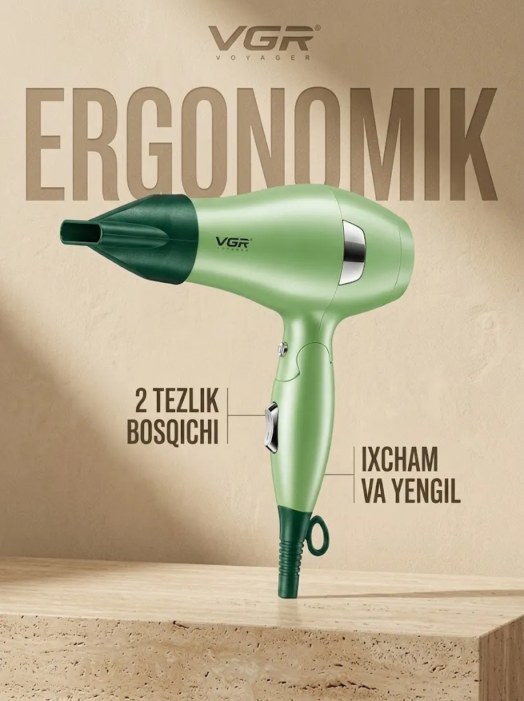 VGR V-432 Professional Fen 1000W Yashil Reng
