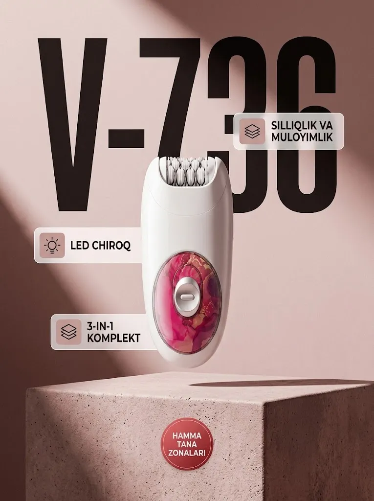 VGR V-736 Epilyator, Type-C, 600mAh, 2 tezlik