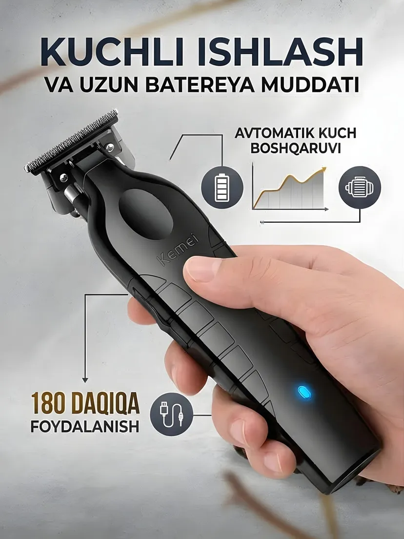Триммер машинка для стрижки волос и бороды KEMEI KM-2299
