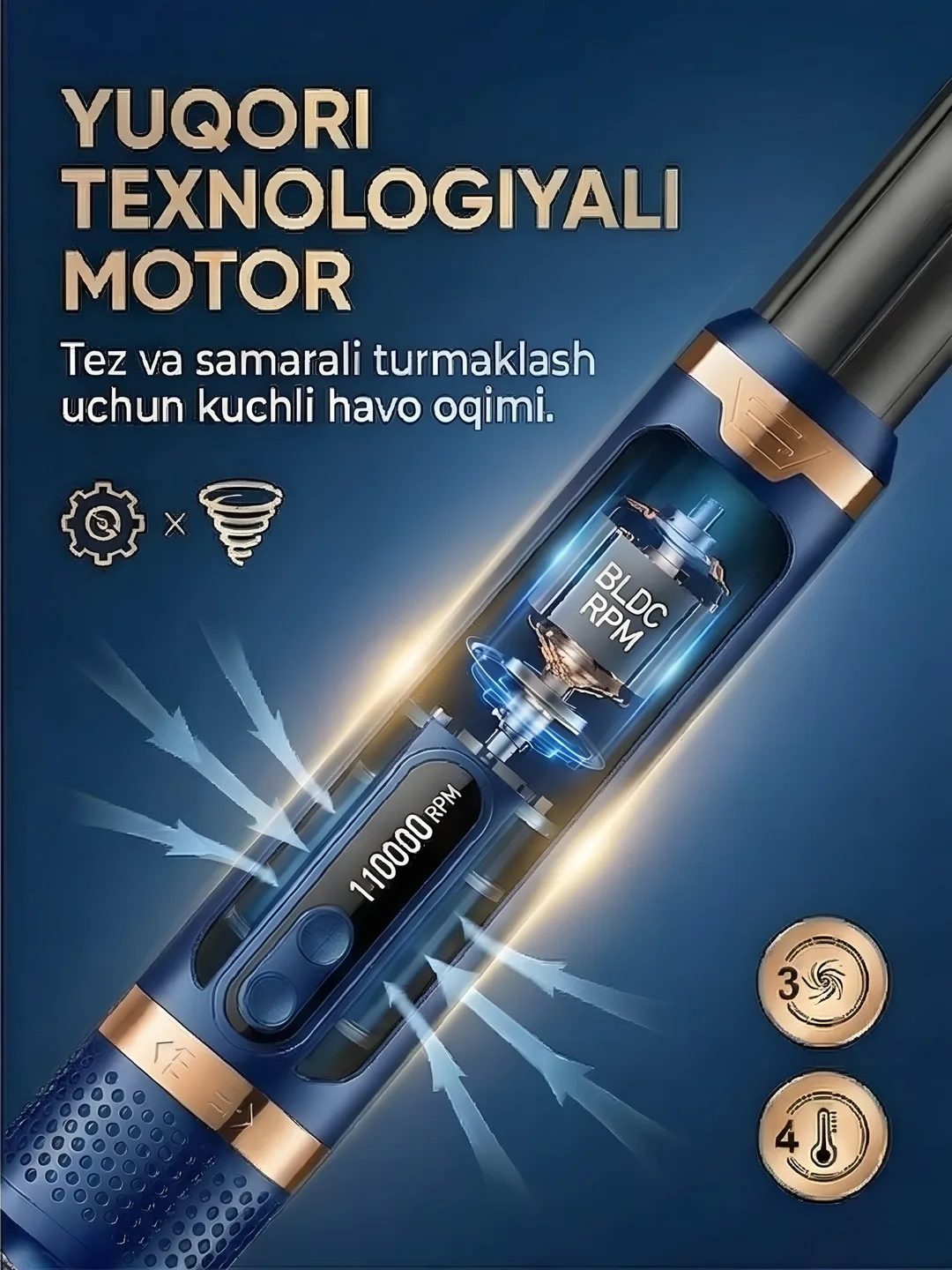 Professional ko'p funksiyali soch stilisti VGR V-477, 7 ta 1, soch uchun fen, soch styleri