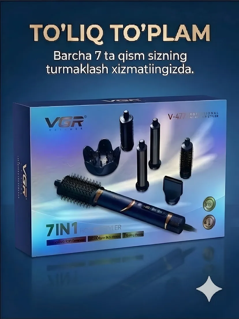 Многофункциональный стайлер для волос VGR V-477-TO'Q, Темно-синий