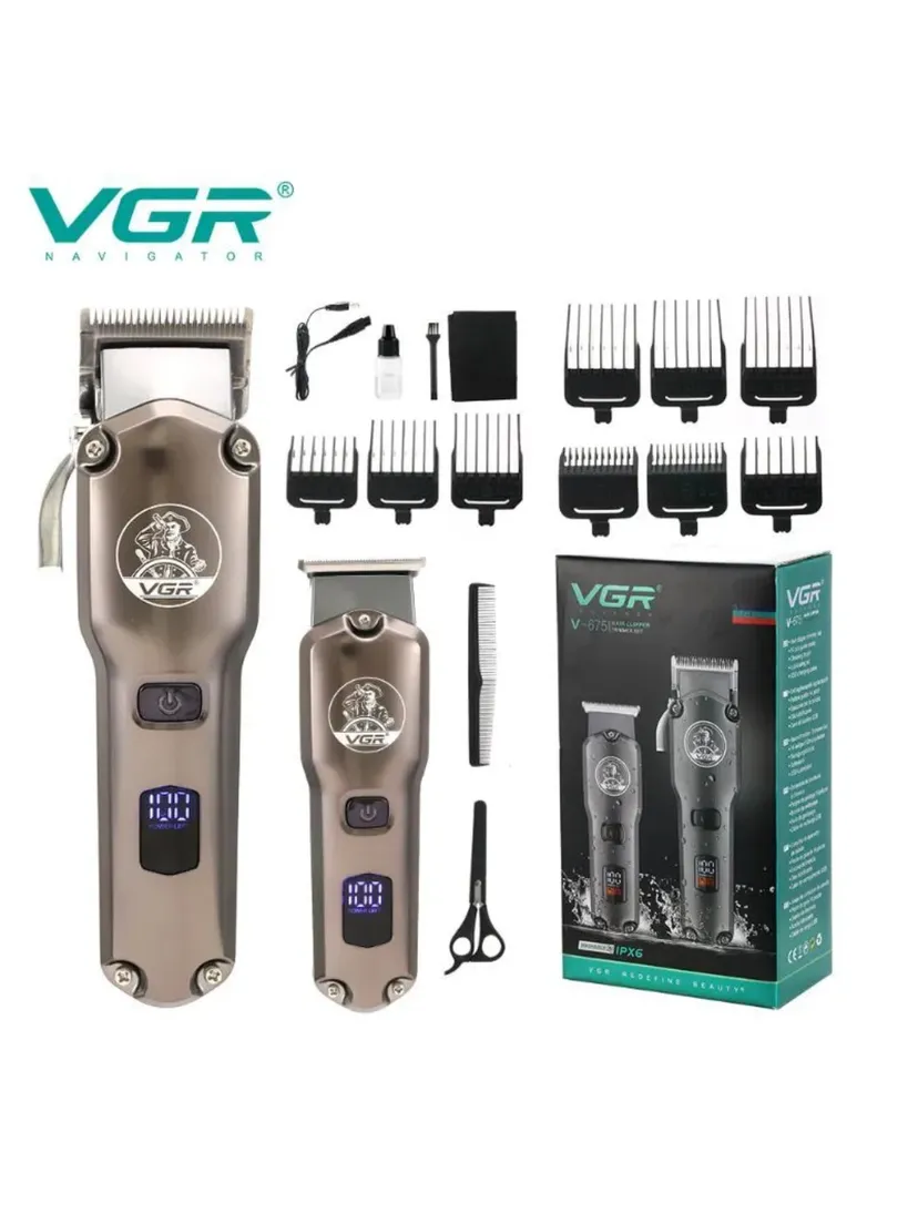 Профессиональный триммер для волос и бороды VGR V-675 S2-SERIY, Серый