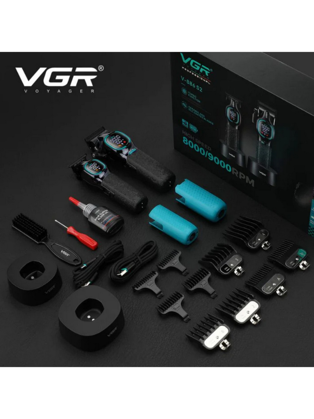 Professional soch kesish mashinasi va trimmer, VGR V-886 soch kesish to'plami, Clipper - 2