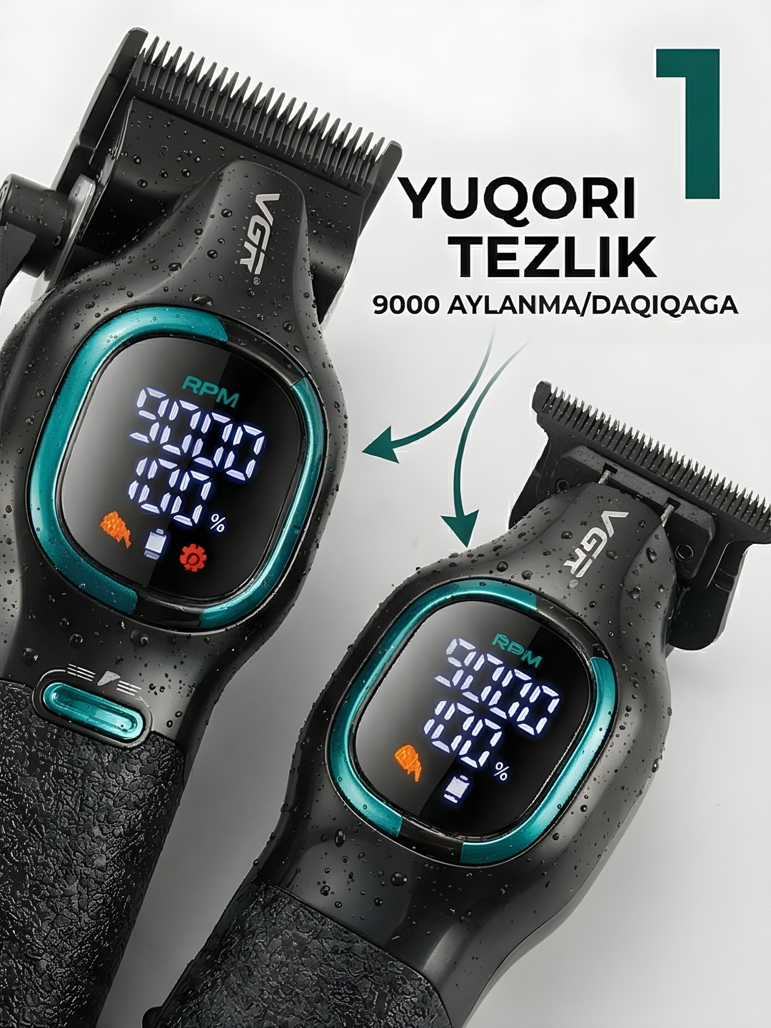 Professional soch kesish mashinasi va trimmer, VGR V-886 soch kesish to'plami, Clipper - 4