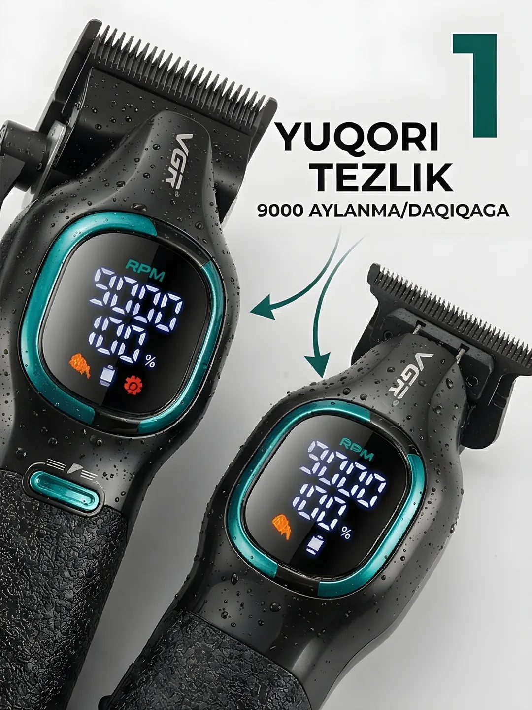 Professional soch kesish mashinasi va trimmer, VGR V-886 soch kesish to'plami, Clipper