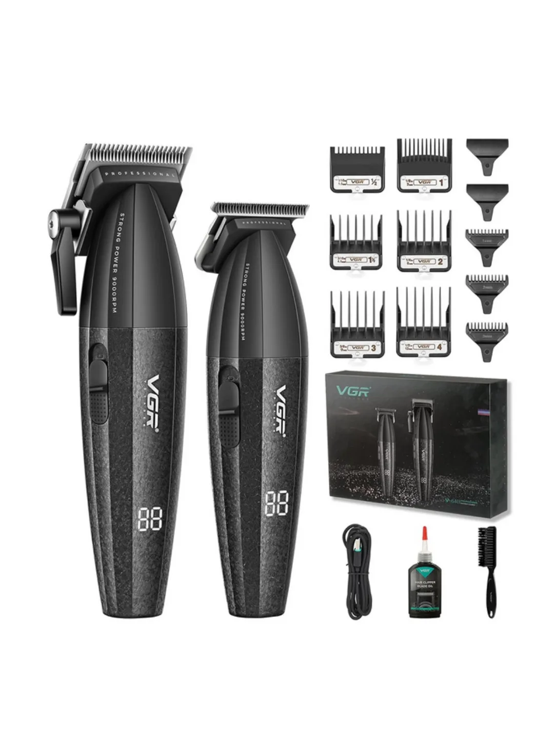 Professional soch kesish mashinasi va trimmer, VGR V-640 soch kesish to'plami, Clipper