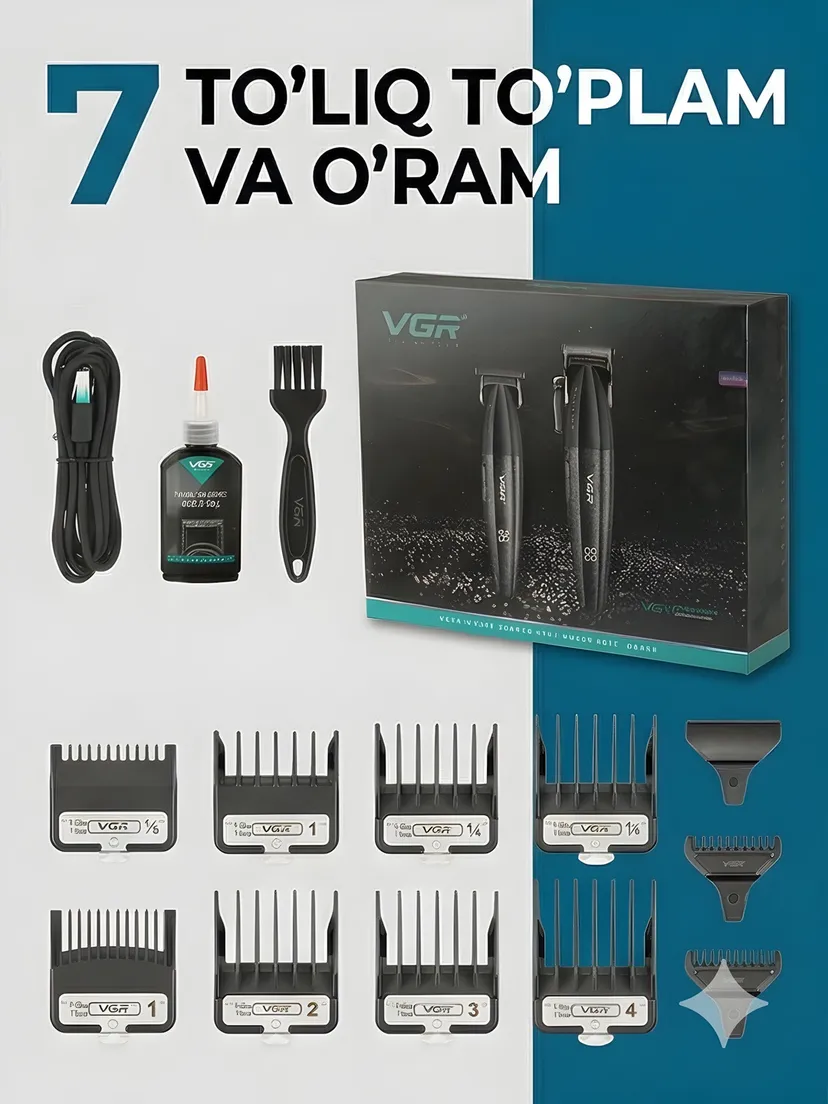 Машинка для стрижки VGR V-640_S3, питание от USB, нержавеющая сталь