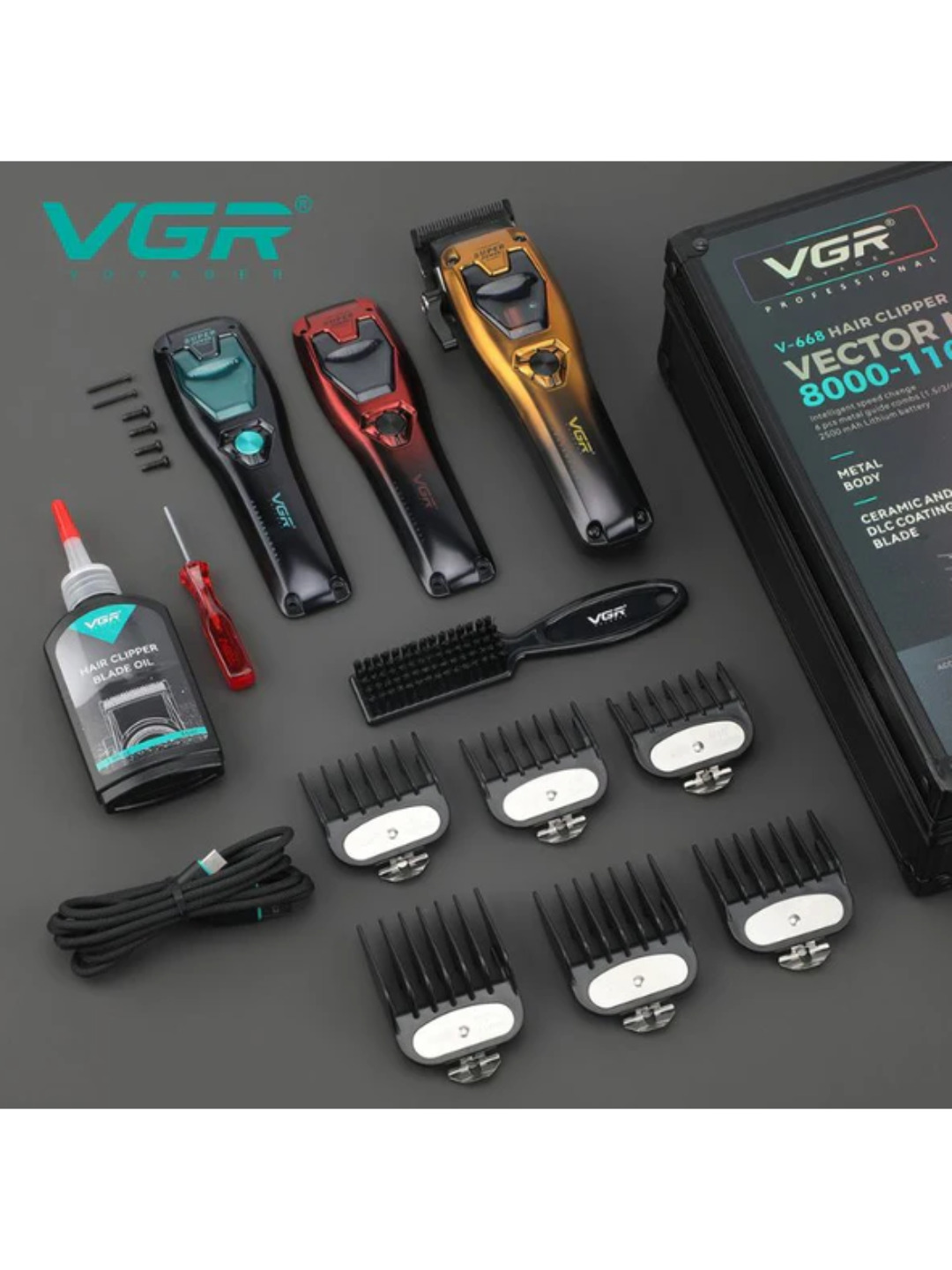 Professional soch kesish mashinasi 3ta 1da VGR v-668 S3 Clipper - 2