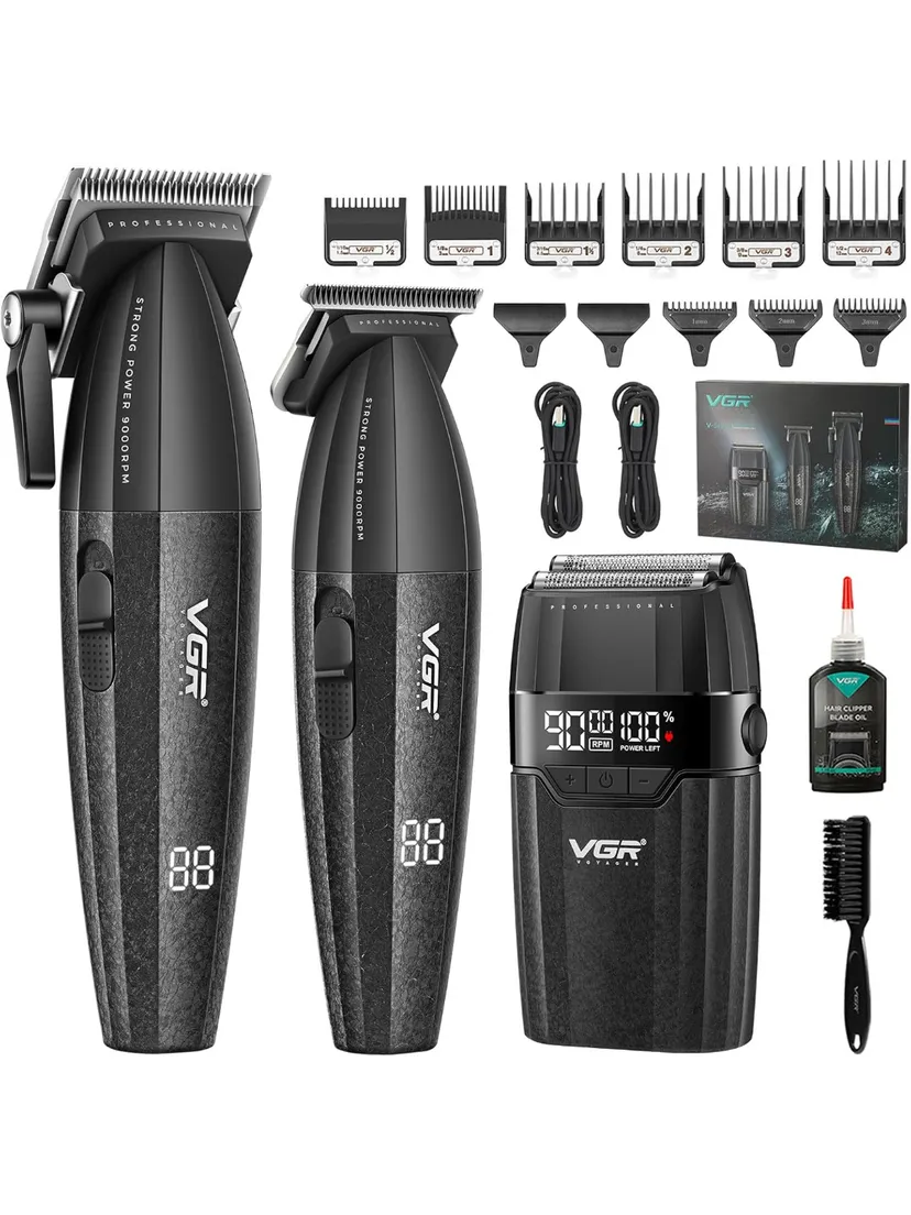 Профессиональный триммер для волос и бороды VGR V-640 S3, Черный