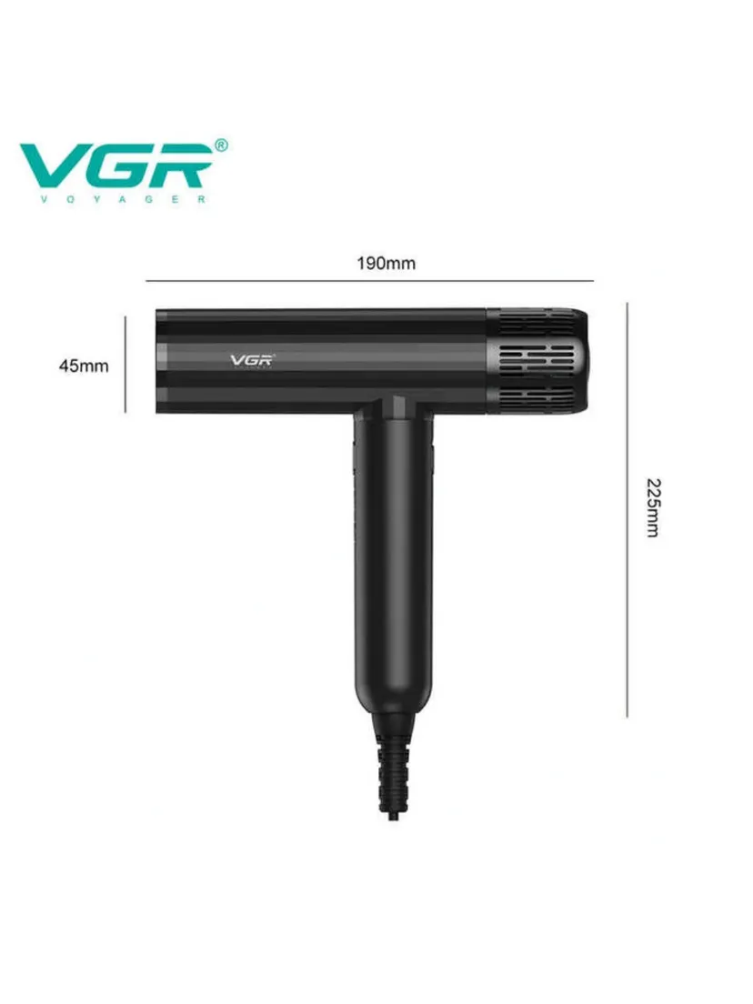 Профессиональный фен для волос VGR V-427, Черный