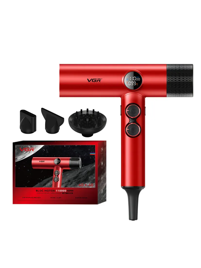 Профессиональный фен для волос VGR V401, Красный