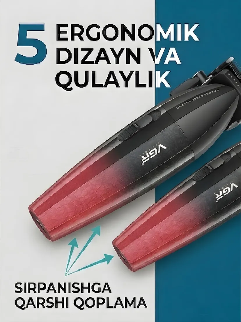 Машинка для стрижки VGR V-640_S3, питание от USB, нержавеющая сталь