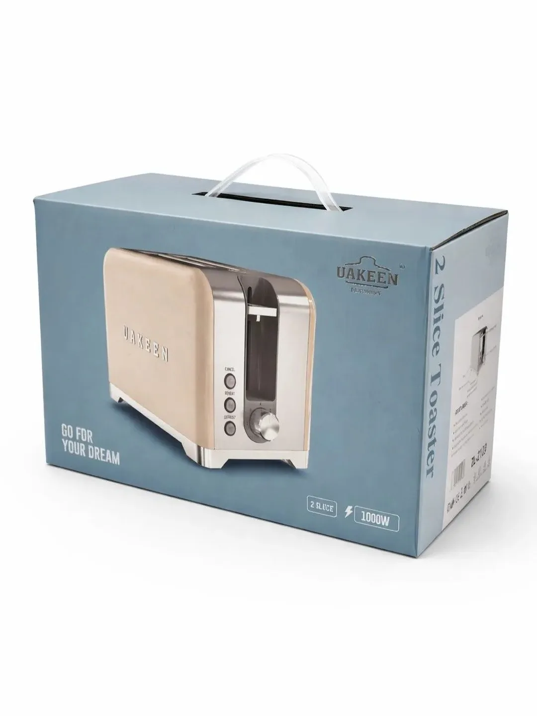 UAKEEN ZL-2103 1000W Elektr Toster — 2 ta Tost, 7 daraja