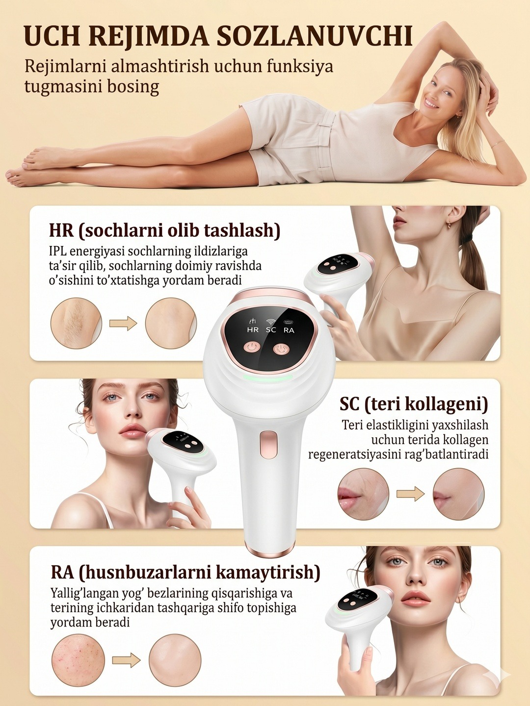 Babyverse SE12 lazerni epilyator - ixcham fotoepilator va depilyator - 4