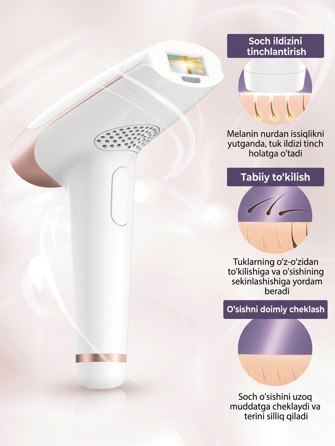 Babyverse Professional SE13 lazerni epilyator - fotoepilyator 3 tasi 1 da - 7