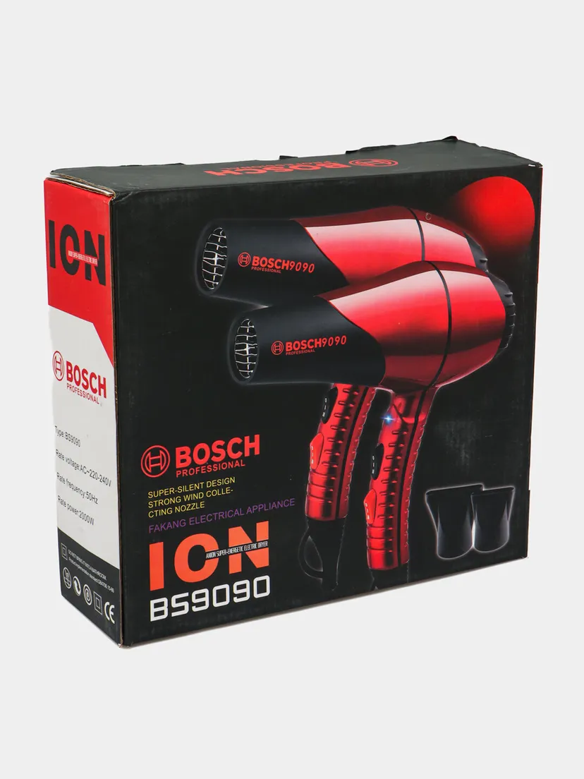 Профессиональный фен для волос BOSCH BS-9090, Красный
