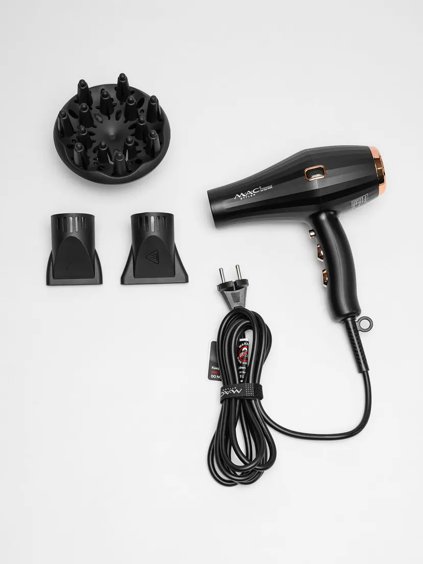 Профессиональный фен для волос M.A.C STYLER MC-6641, Черный