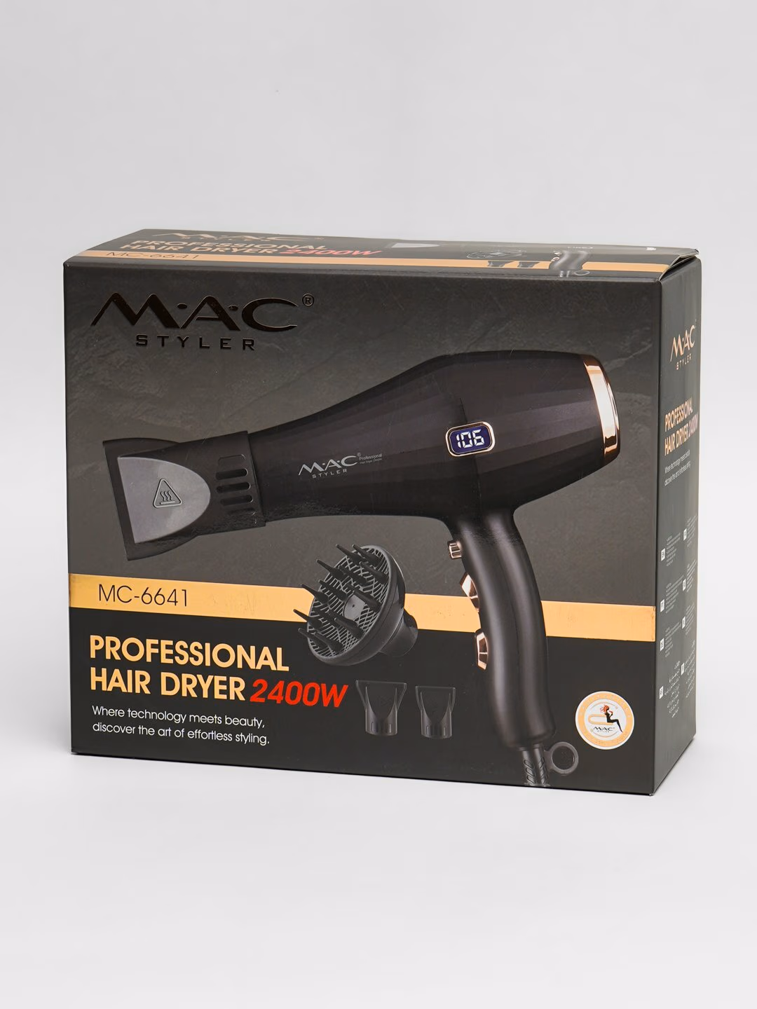 Fen uchun M.A.C styler MC-6641, <br/>
suvdan tozalash va ushlab qolish uchun ishlatiladigan, ionlashtiruvchi, 3 ta xizmatni birlashtirgan LED ekranli. - 4