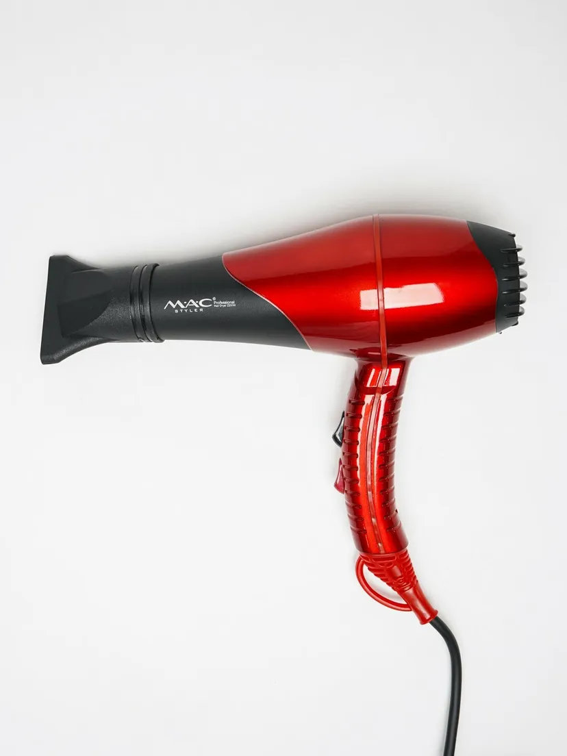 Профессиональный фен для волос M.A.C STYLER MC-9900A, Красный / Черный