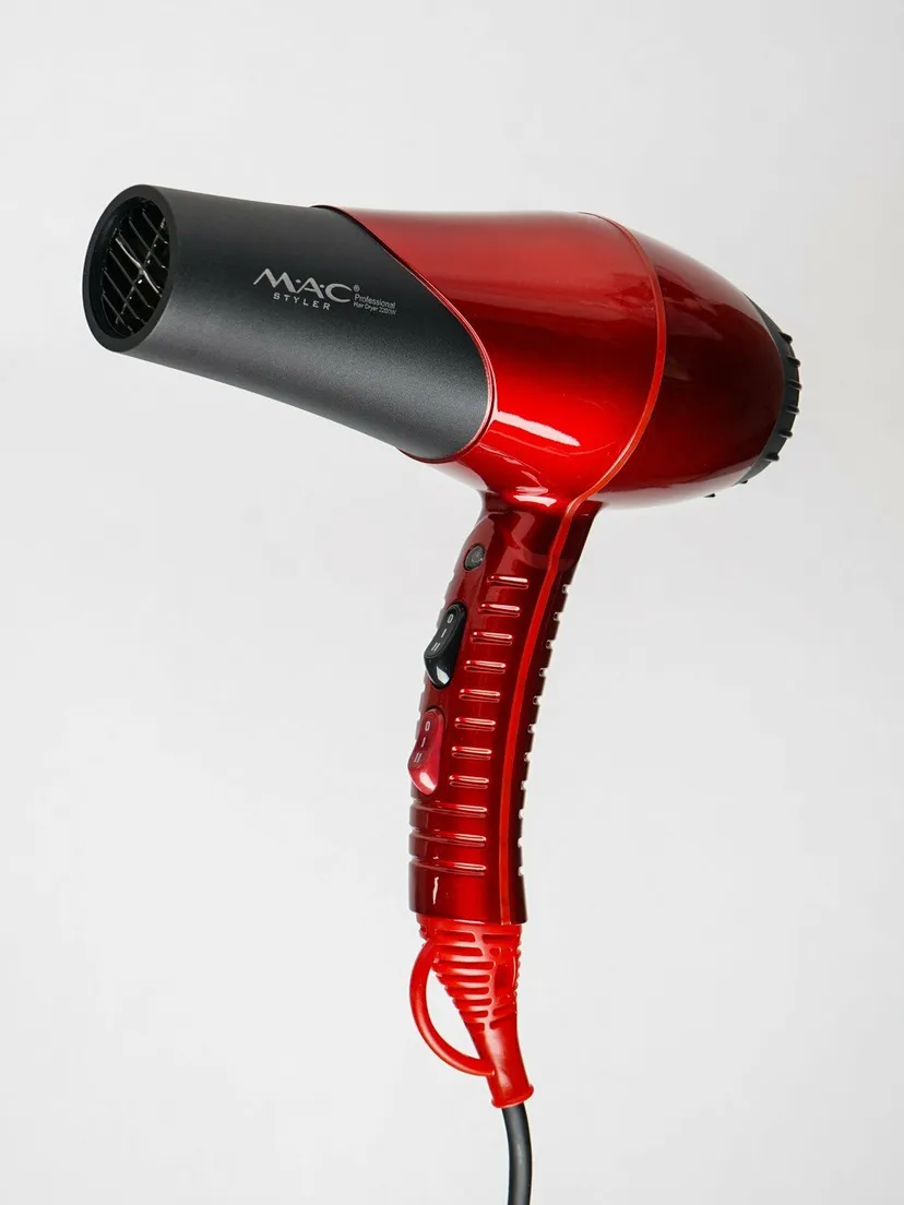 Профессиональный фен для волос M.A.C STYLER MC-9900A, Красный / Черный