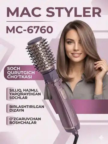 Soch quritish uchun professional fen M.A.C STYLER MC-6760, Qora