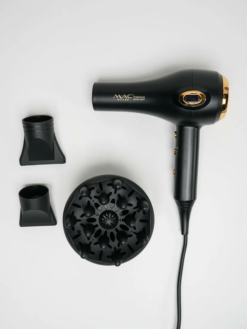 Профессиональный фен для волос M.A.C STYLER MC-6682, Черный