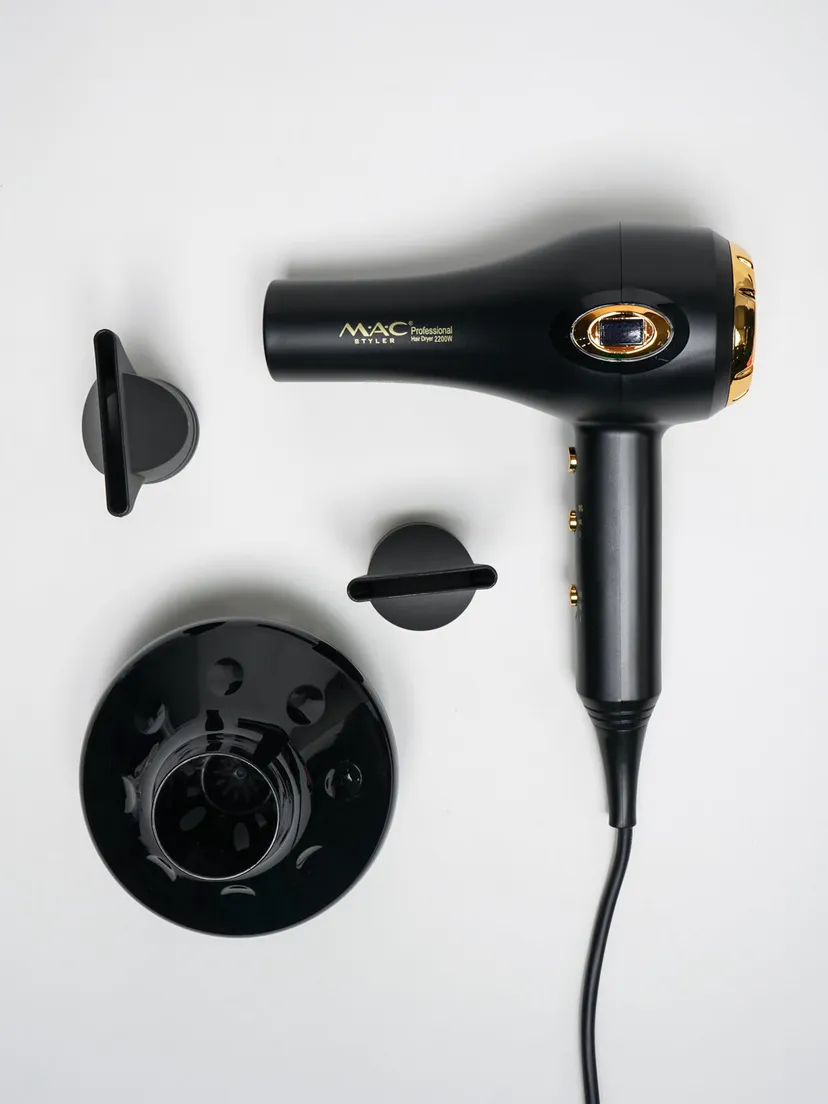 Профессиональный фен для волос M.A.C STYLER MC-6682, Черный