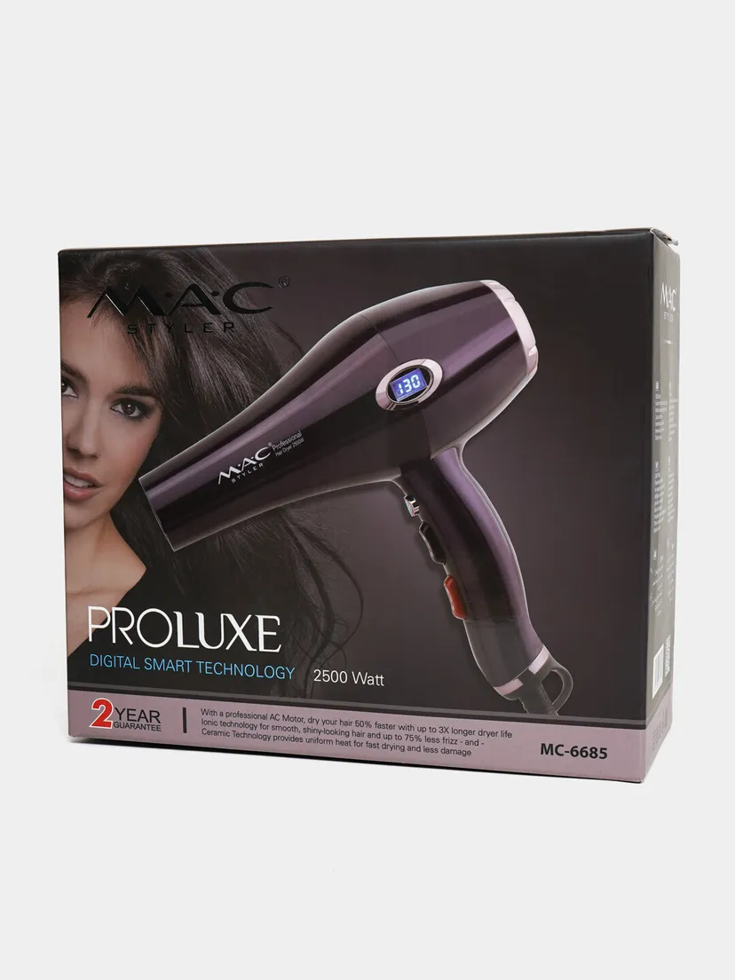 Профессиональный фен для волос M.A.C STYLER MC-6685, Черный